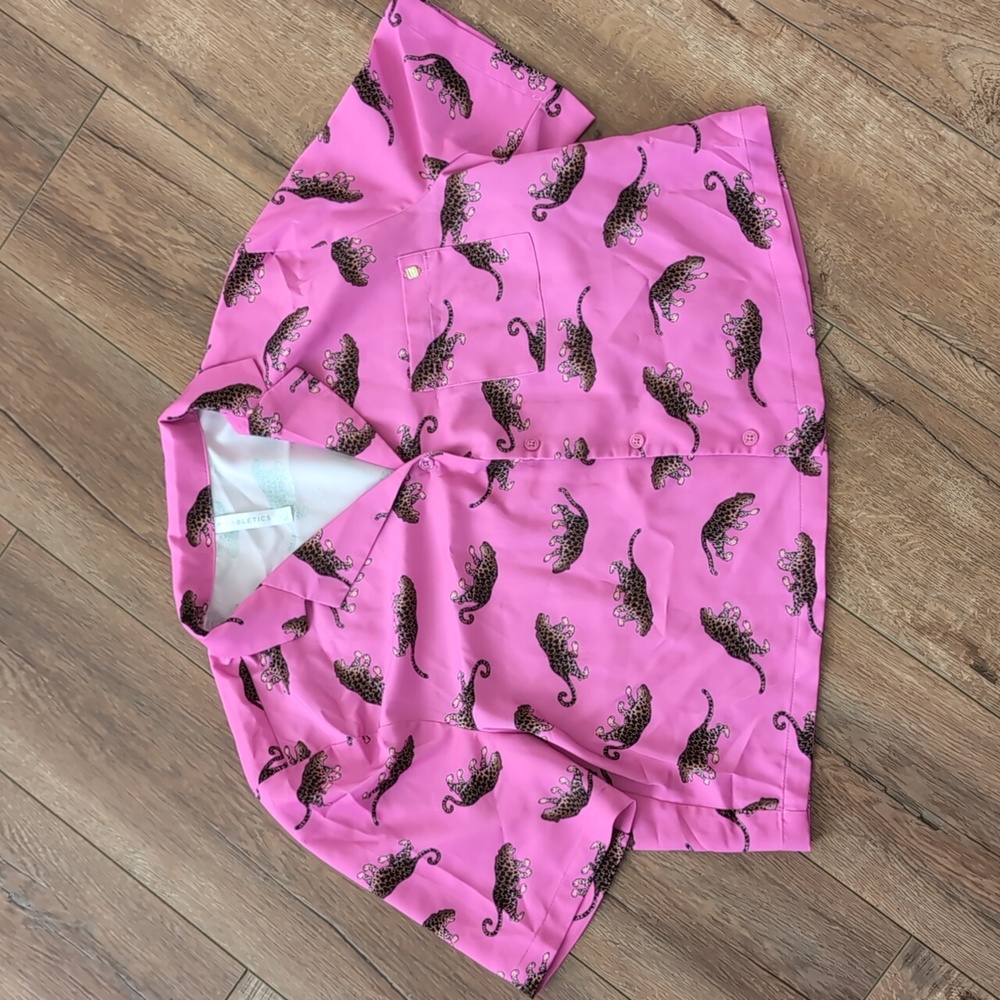 NWOT! Fabletics Hot Pink Cheetah Pajama Set - L